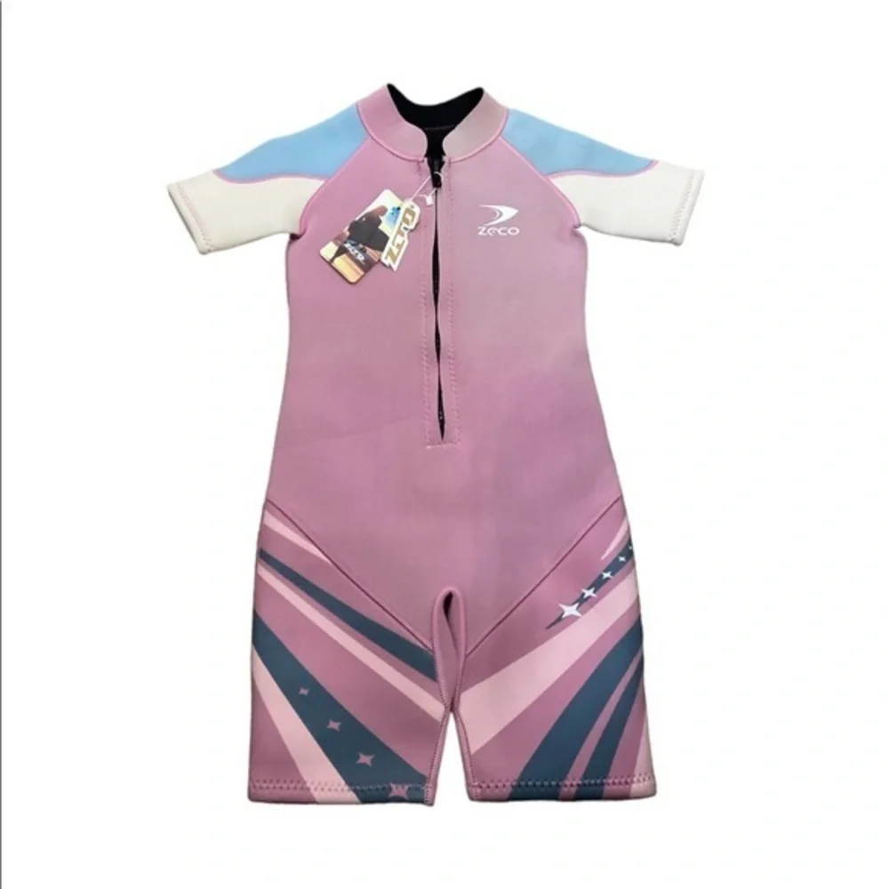 ZCCO Girl’s‎ Wetsuit 2.5mm Neoprene Short Sleeve One Piece Shorty Wetsuit Medium